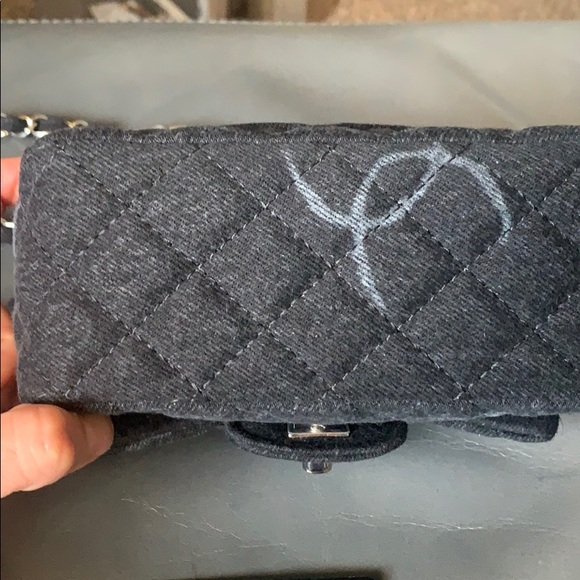 🦄 NWT Chanel 20B Black Denim Square Mini - Picture 6 of 7